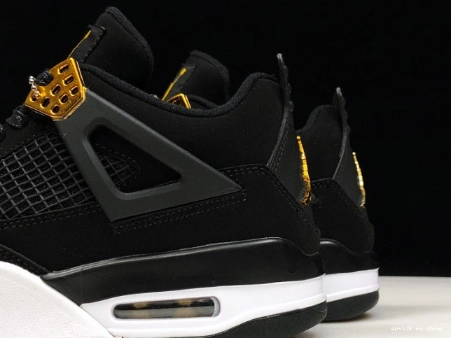 Rep Royalty Air 308497-032 4 Gold-White Metallic Jordan Black 0809